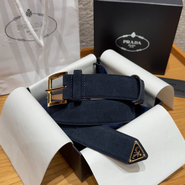 NIGO Prada Men's Suede Belt Silver Gold Rose Gold Logo Embellishment Jewelry Accessories #nigo81219