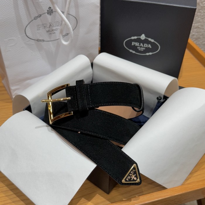 NIGO Prada Men's Suede Belt Silver Gold Rose Gold Logo Embellishment Jewelry Accessories #nigo81219