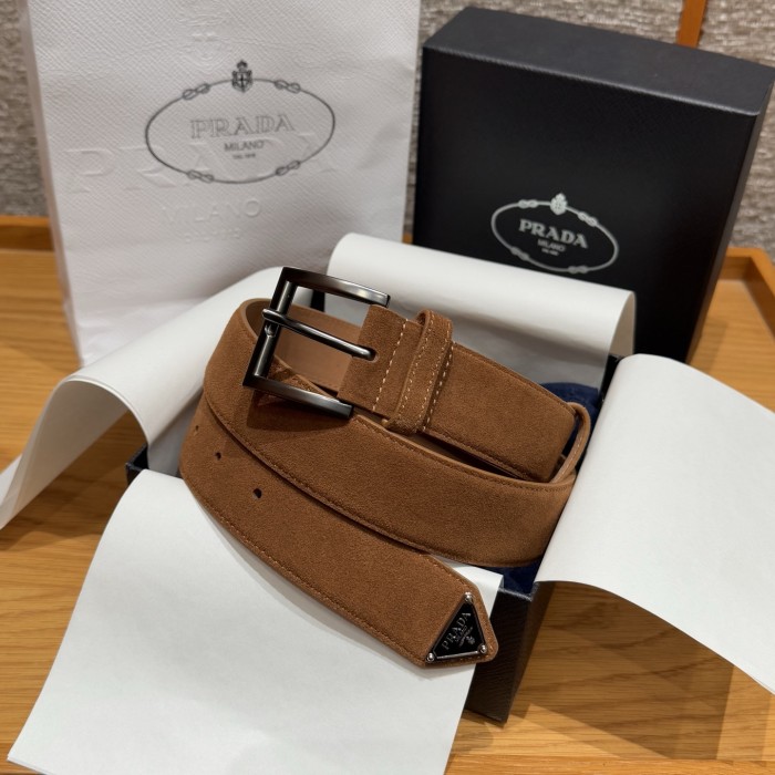 NIGO Prada Men's Suede Belt Silver Gold Rose Gold Logo Embellishment Jewelry Accessories #nigo81219