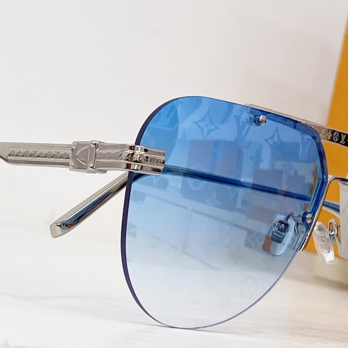 NIGO Louis Vuitton LV Gradient Print Blue Silver Frame Sunglasses Eyeglasses Glasses #nigo81228