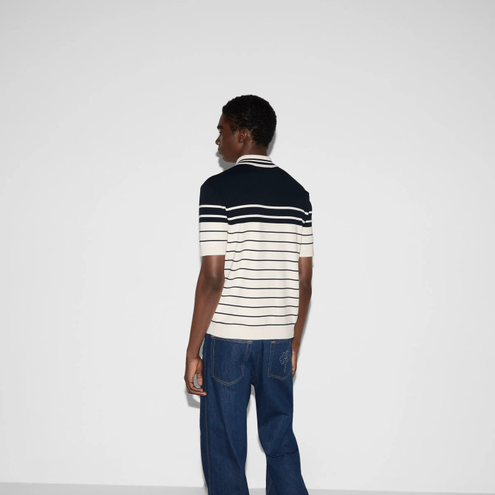 NIGO Gucci Men's Striped Logo Embroidered Summer Cotton Slim Fit Short Sleeve Polo Shirt #nigo81176