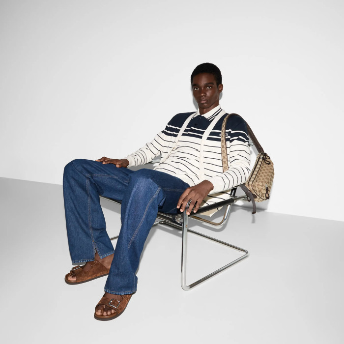 NIGO Gucci Men's Striped Logo Embroidered Summer Cotton Slim Fit Short Sleeve Polo Shirt #nigo81176