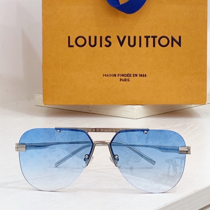 NIGO Louis Vuitton LV Gradient Print Blue Silver Frame Sunglasses Eyeglasses Glasses #nigo81228