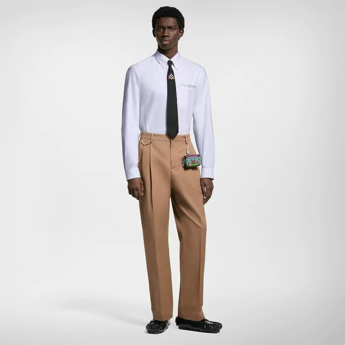 NIGO Louis Vuitton Men's Spring and Autumn Solid Color Embroidered Letter Printed Cotton Woven Fabric Casual Pants #nigo76567