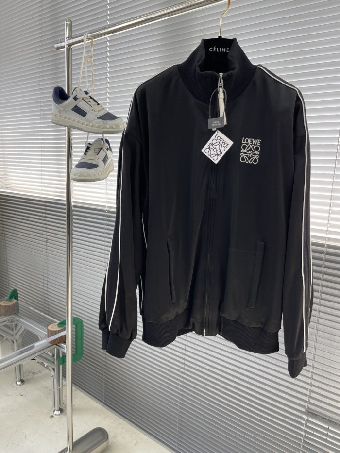 NIGO Loewe Men's Spring and Autumn Solid Color Logo Printed High Collar Loose Long Sleeve Zipper Jacket Drawstring Tie Casual Pants Suit Set #nigo76561
