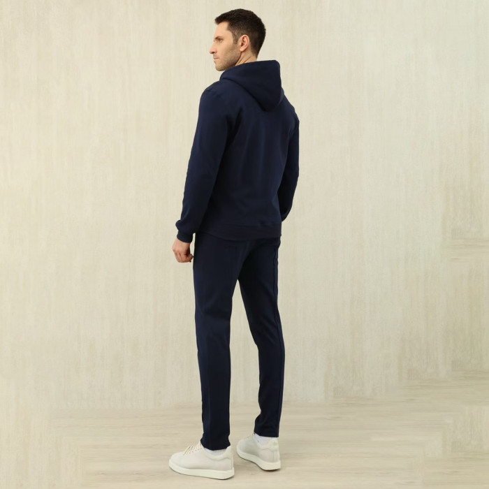 NIGO Brunello Cucinelli Men's Solid Colour Hooded Zip Sweatshirt Jacket Drawstring Comfort Straight Trousers Pants Sweatpants Suit Set  #nigo81324