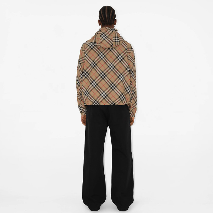 NIGO Burberry Men's Spring & Autumn Reversible Two Wear Plaid Jacket Equestrian Rider Logo Classic Drawstring Hooded Jacket #nigo81224