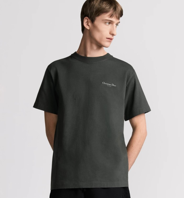 NIGO Dior Men's Summer Solid Color Floral Pattern Letter Print Round Neck Cotton Short Sleeve T-Shirt #nigo76577