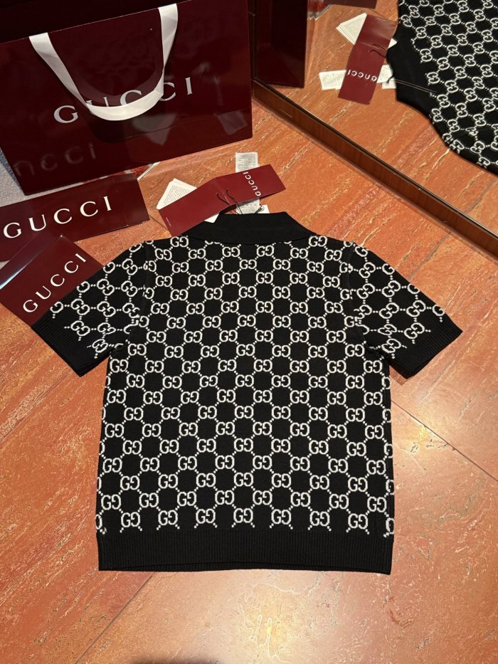 NIGO Gucci Women's Spring/Summer Solid Color Logo Jacquard Short Sleeve Polo Shirt T-Shirt #nigo76578
