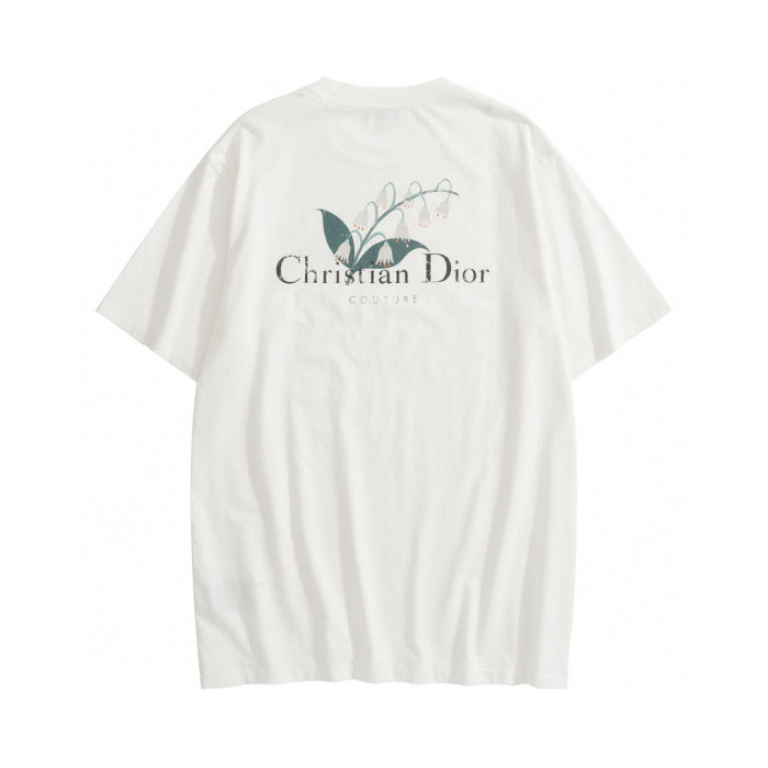 NIGO Dior Men's Summer Solid Color Floral Pattern Letter Print Round Neck Cotton Short Sleeve T-Shirt #nigo76577