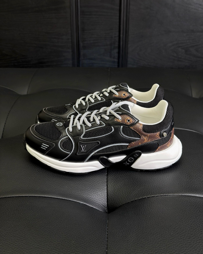 NIGO Louis Vuitton LV Olympia Men's And Women's Mesh Quilted Leather Low-top Lace-up Sneakers Shoes #nigo76581