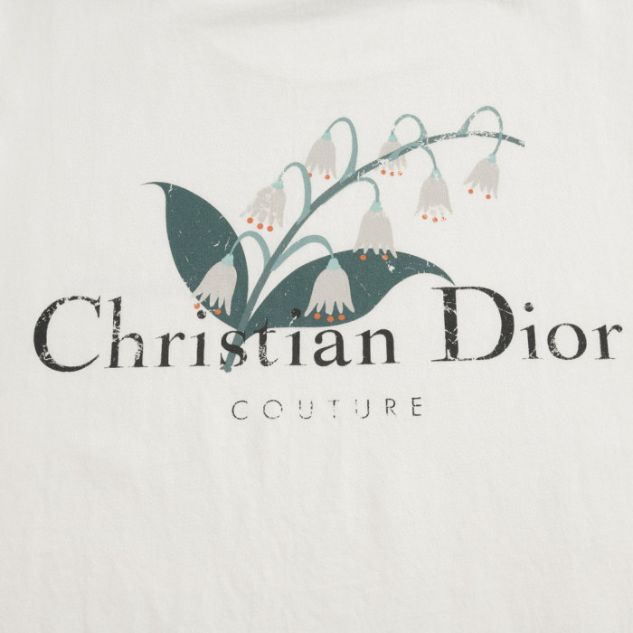 NIGO Dior Men's Summer Solid Color Floral Pattern Letter Print Round Neck Cotton Short Sleeve T-Shirt #nigo76577