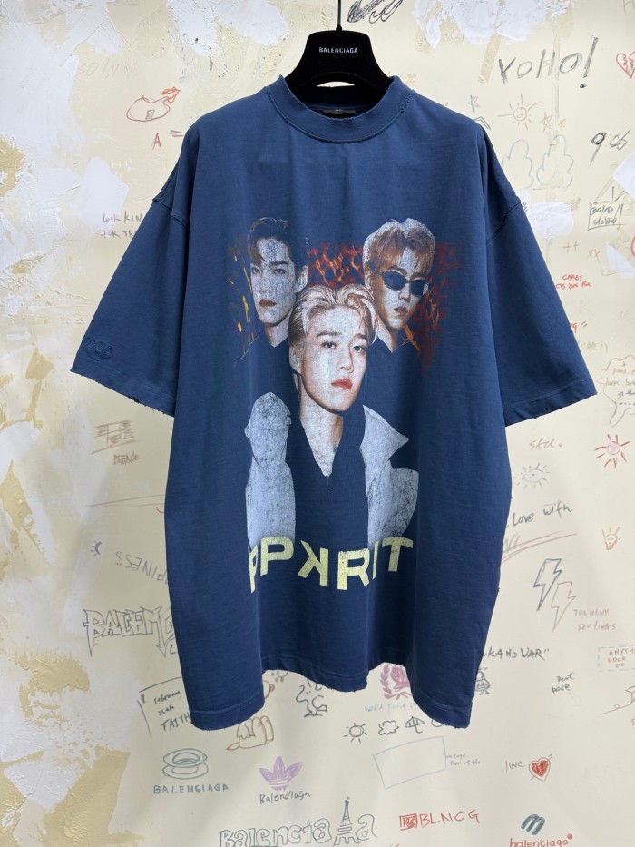 NIGO Balenciaga Men Women PP KRIT Printed Round Neck Short Sleeve Summer Cotton Solid Color Oversized T-Shirt #nigo76599