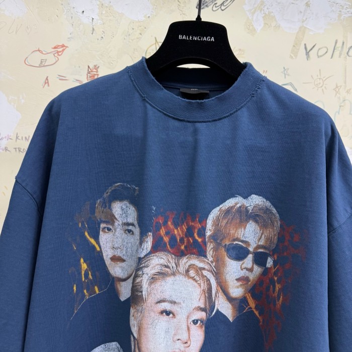 NIGO Balenciaga Men Women PP KRIT Printed Round Neck Short Sleeve Summer Cotton Solid Color Oversized T-Shirt #nigo76599