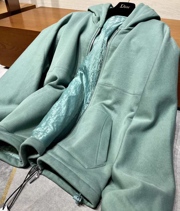 NIGO DIOR Men's Spring Autumn Solid Colour Letter Printed Reversible Wearable Zip Hooded Long Sleeve Jacket #nigo76629