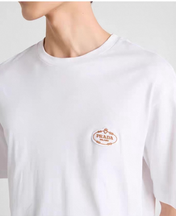 NIGO Prada Men's Summer Solid Colour Embroidered Logo Printed Round Neck Short Sleeve T-Shirt #nigo76621