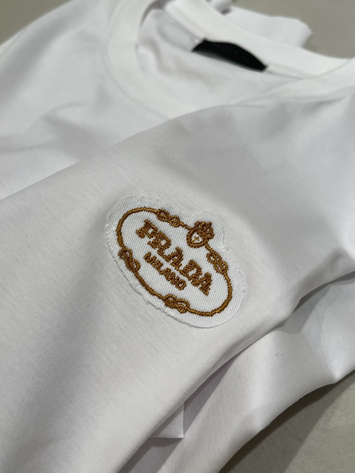 NIGO Prada Men's Summer Solid Colour Embroidered Logo Printed Round Neck Short Sleeve T-Shirt #nigo76621