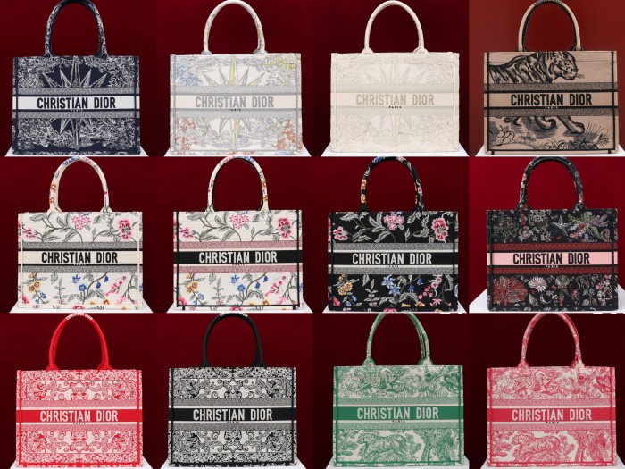 NIGO Dior Book Tote Women's Pattern Printed Embroidered Letter Printed Tweed Canvas Tote Bag Bags (please Contact Customer Service For Colour Selection Before Purchase) #nigo76615