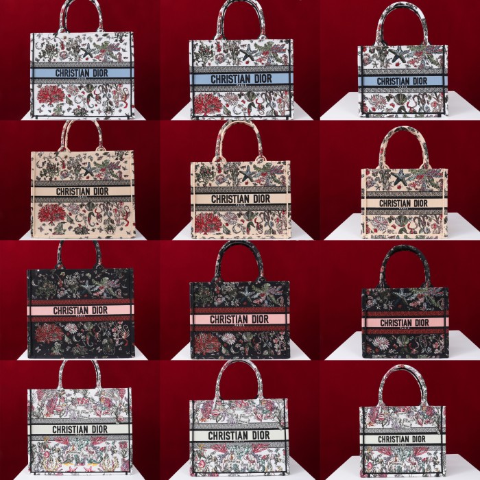 NIGO Dior Book Tote Women's Pattern Printed Embroidered Letter Printed Tweed Canvas Tote Bag Bags (please Contact Customer Service For Colour Selection Before Purchase) #nigo76615