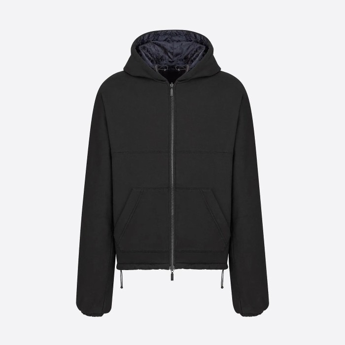 NIGO DIOR Men's Spring Autumn Solid Colour Letter Printed Reversible Wearable Zip Hooded Long Sleeve Jacket #nigo76629