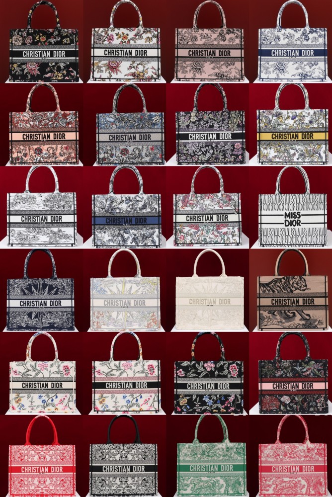 NIGO Dior Book Tote Women's Pattern Printed Embroidered Letter Printed Tweed Canvas Tote Bag Bags (please Contact Customer Service For Colour Selection Before Purchase) #nigo76615