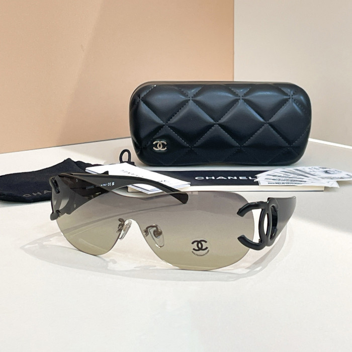 NIGO Chanel Women's Solid Colour Mirror Legs GG Logo Rimless Irregular Shape Sunglasses Eyeglasses Glasses #nigo76623