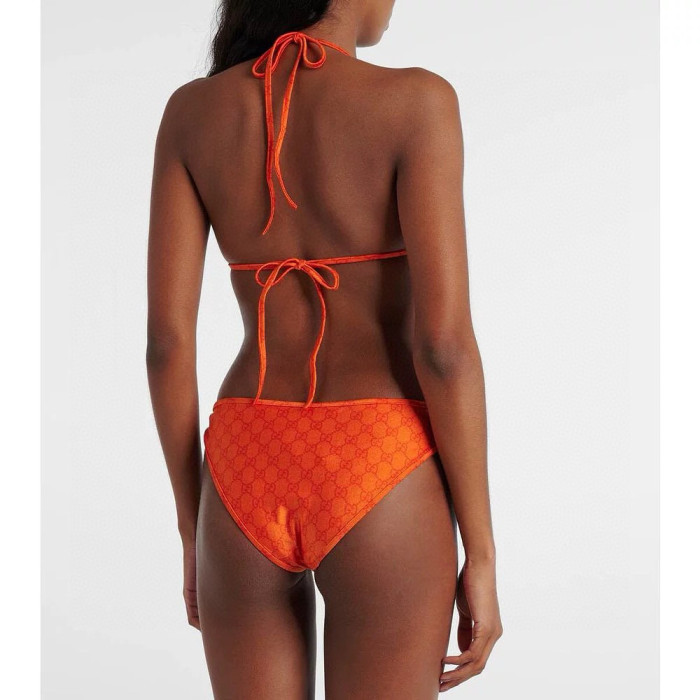 NIGO Gucci Women's Summer Logo Print Solid Color Stretch Knit Bikini Swimsuit Set Suit #nigo76624