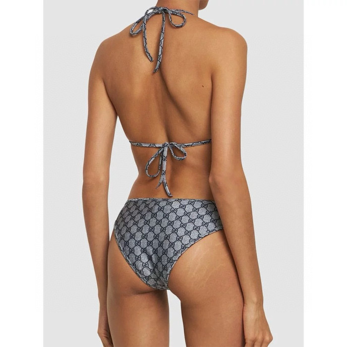 NIGO Gucci Women's Summer Logo Print Solid Color Stretch Knit Bikini Swimsuit Set Suit #nigo76624