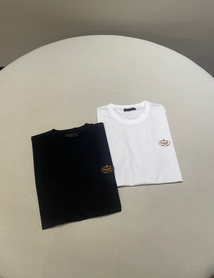NIGO Prada Men's Summer Solid Colour Embroidered Logo Printed Round Neck Short Sleeve T-Shirt #nigo76621