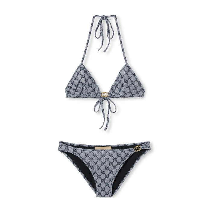 NIGO Gucci Women's Summer Logo Print Solid Color Stretch Knit Bikini Swimsuit Set Suit #nigo76624