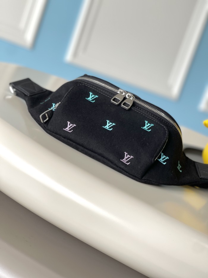 NIGO Louis Vuitton Men's Embroidered Letter Printed Solid Colour Cowhide Waist Bag Bags #nigo76627