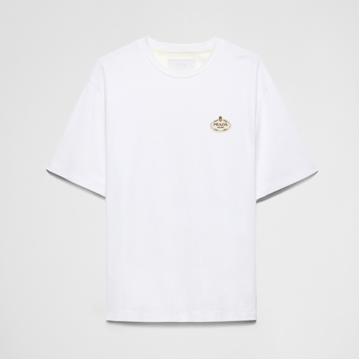 NIGO Prada Men's Summer Solid Colour Embroidered Logo Printed Round Neck Short Sleeve T-Shirt #nigo76621