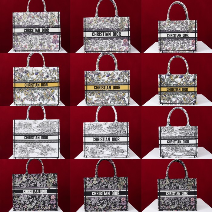 NIGO Dior Book Tote Women's Pattern Printed Embroidered Letter Printed Tweed Canvas Tote Bag Bags (please Contact Customer Service For Colour Selection Before Purchase) #nigo76615