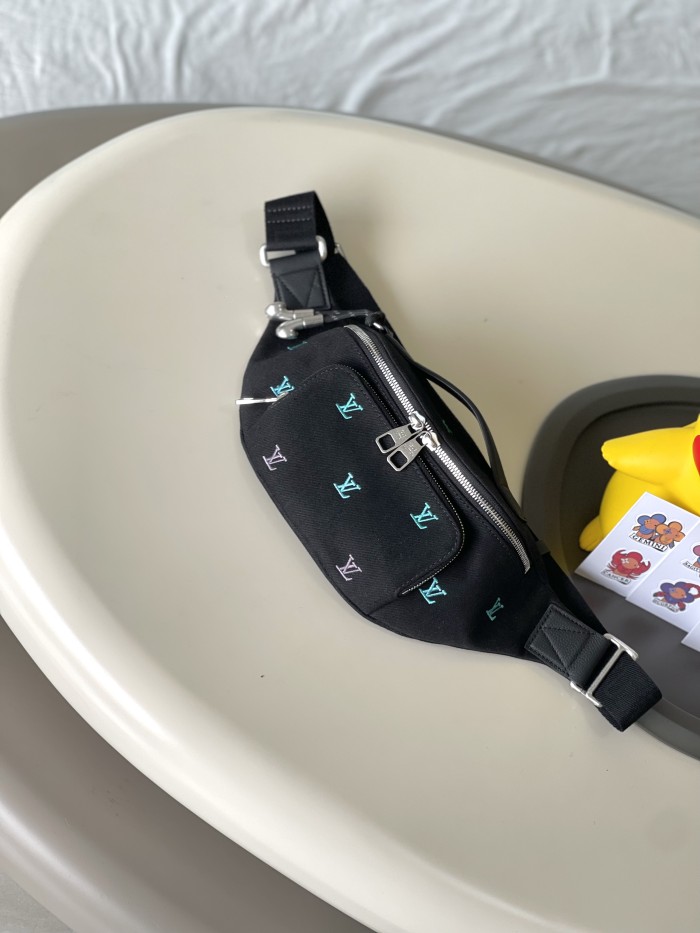 NIGO Louis Vuitton Men's Embroidered Letter Printed Solid Colour Cowhide Waist Bag Bags #nigo76627