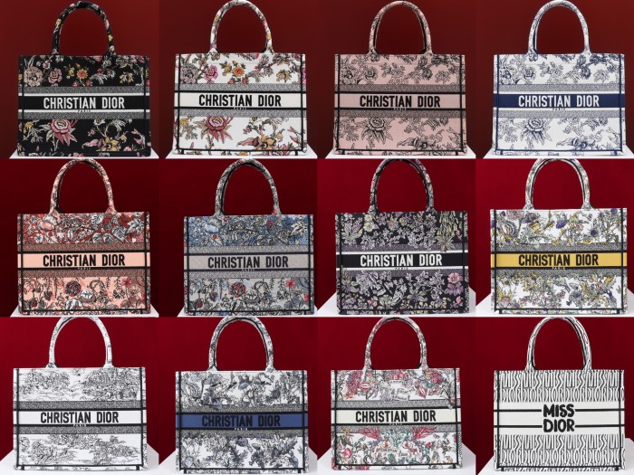 NIGO Dior Book Tote Women's Pattern Printed Embroidered Letter Printed Tweed Canvas Tote Bag Bags (please Contact Customer Service For Colour Selection Before Purchase) #nigo76615