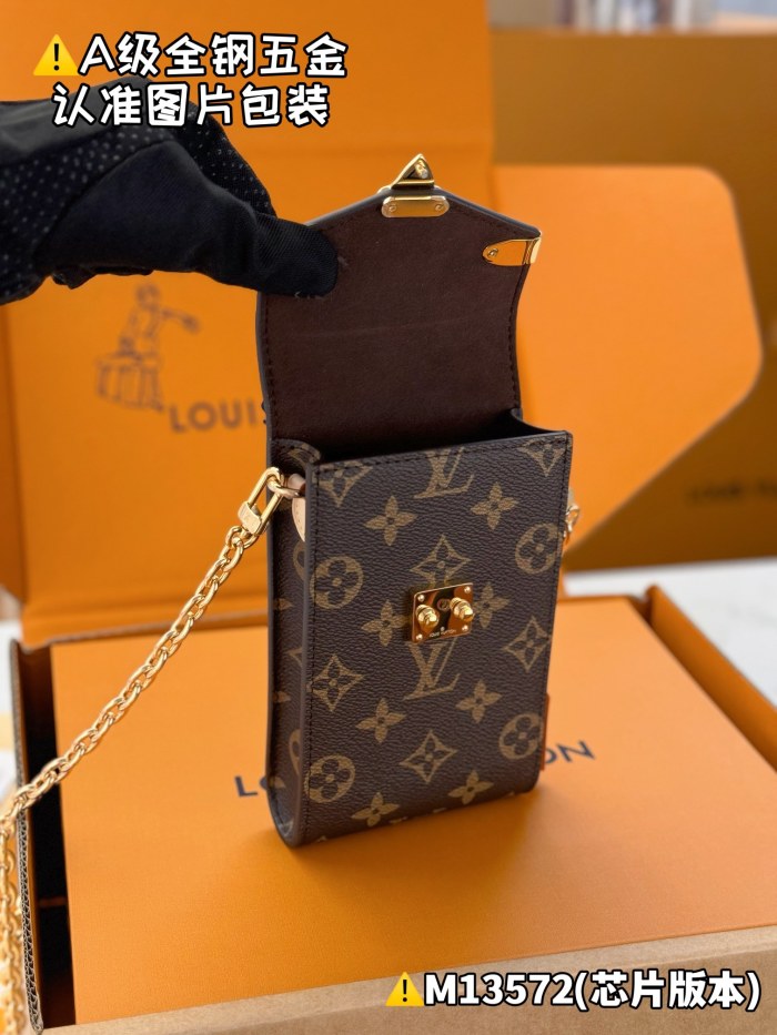 NIGO Louis Vuitton Métis Women's Brown Letter Printed Metal Chain Shoulder Crossbody Phone Bag Bags #nigo76634