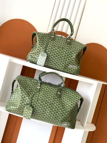 NIGO GOYARD Boston Men's And Women's Old Flower Full Print Canvas Collocation Cowhide Shoulder Cross Handbag Travel Bag Bags #nigo76641
