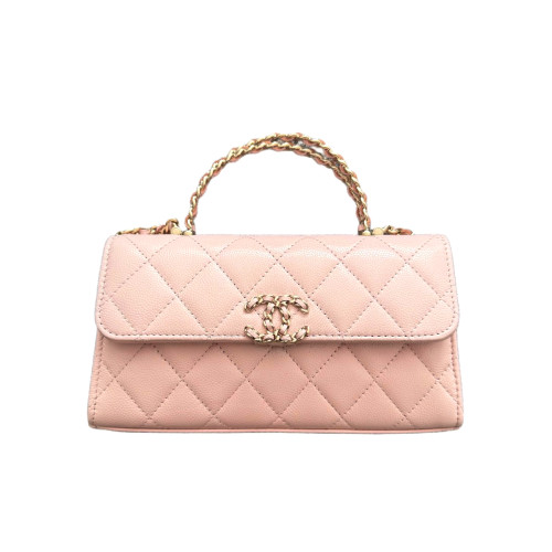 NIGO Chanel Women's Gold Metal Chain Grain Embossed Pure Colour Glossy Calfskin Shoulder Crossbody Handbag Bag Bags #nigo76647