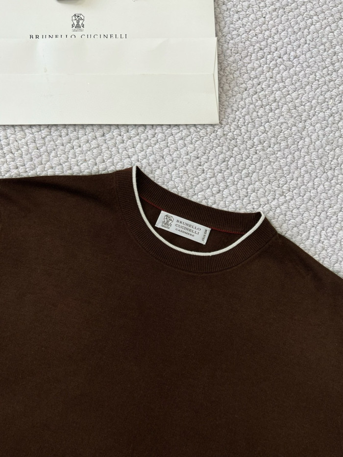NIGO Brunello Cucinelli Men's Summer Solid Color Round Neck Cotton Short Sleeve T-Shirt #nigo76658