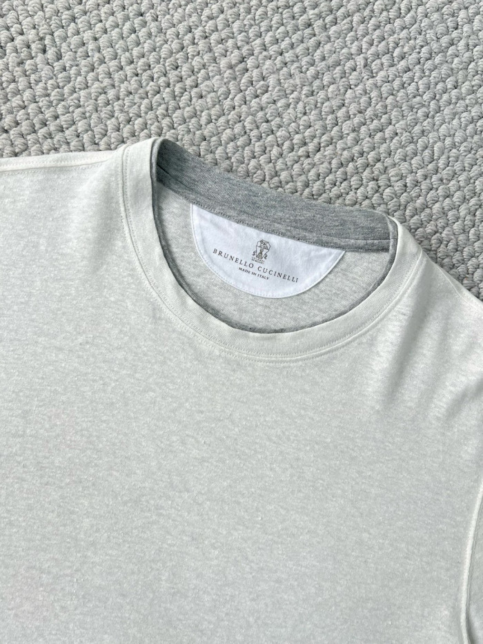 NIGO Brunello Cucinelli Men's Summer Solid Color Round Neck Cotton Short Sleeve T-Shirt #nigo76657