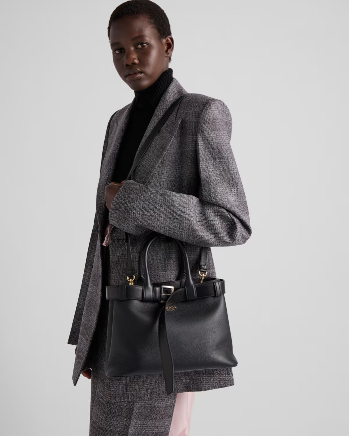 NIGO Prada Men's And Women's Buckle Leather Drawstring Handbag Large And Small Collection Fashion Trend Bag Bags 1BA434_2CY9_F03BH_V_OBO #nigo76655