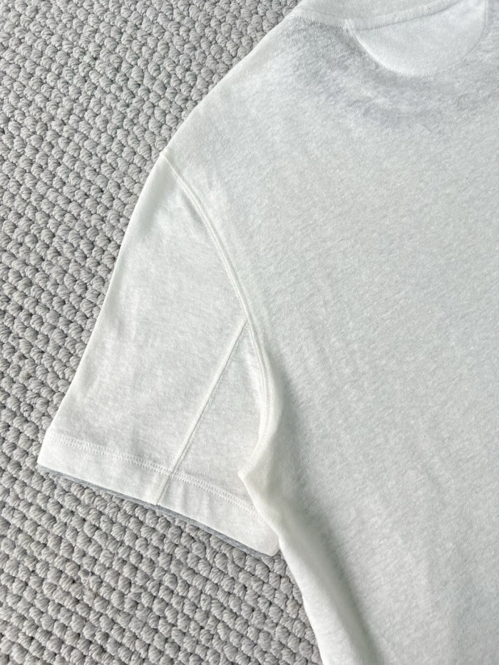 NIGO Brunello Cucinelli Men's Summer Solid Color Round Neck Cotton Short Sleeve T-Shirt #nigo76657