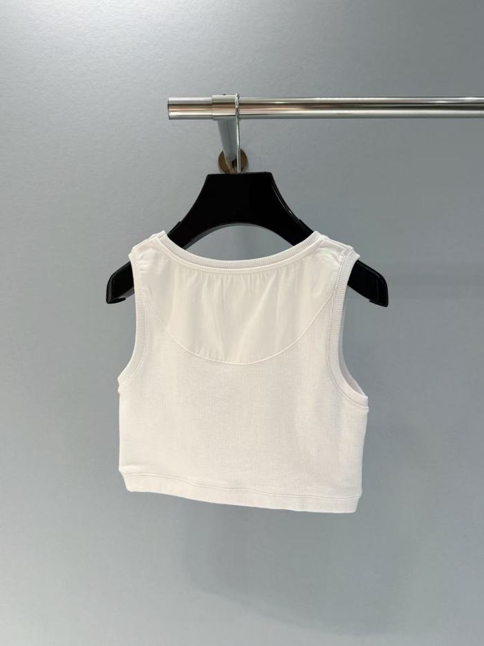 NIGO Loewe Women's Summer Solid Colour Logo Embroidery Short Tank Top #nigo76674