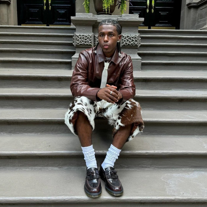 NIGO Self-branded Spring And Summer New 1of1 Leather Cow Fur Shorts High Street Trend Fashion Hip-hop Style Versatile Luxury Wide-legged Shorts Ngvp #nigo1583