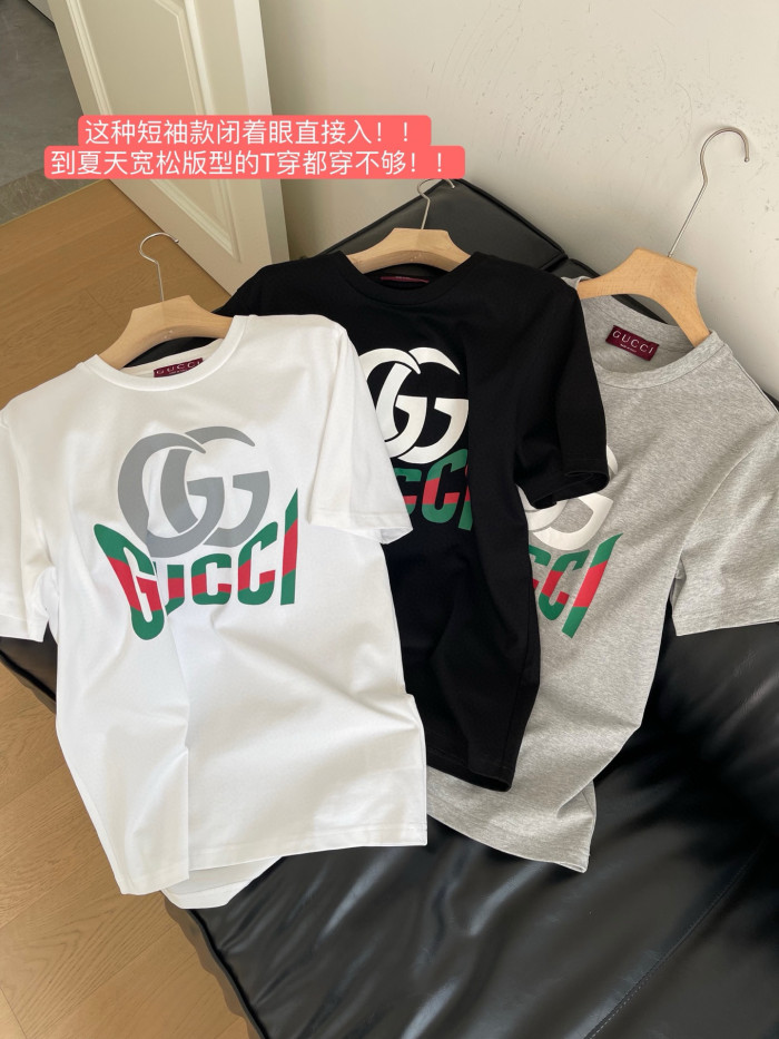 NIGO Gucci Men's Summer Monogram Printed Round Neck Cotton Short Sleeve T-Shirt #nigo76681