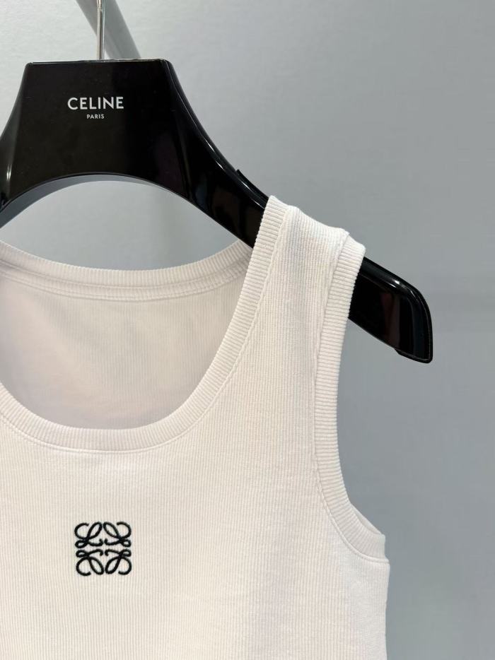 NIGO Loewe Women's Summer Solid Colour Logo Embroidery Short Tank Top #nigo76674