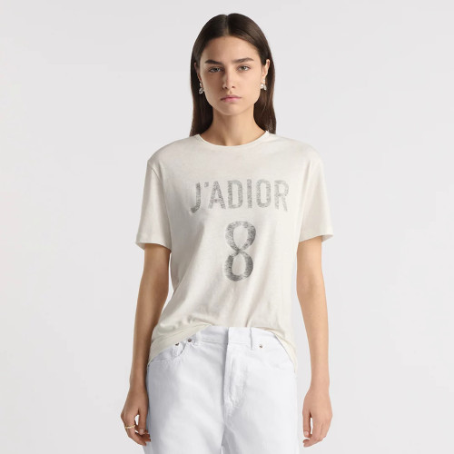 NIGO Dior Women's Spring/summer Black Cotton and Linen Blend Plain Knit Fabric J'Adior 8 Letter Women's Fashion Trend Casual Round Neck Short Sleeve T-shirt Ngvp #nigo1587
