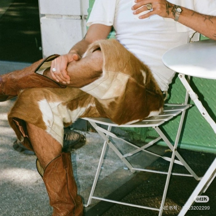 NIGO Self-branded Spring And Summer New 1of1 Leather Cow Fur Shorts High Street Trend Fashion Hip-hop Style Versatile Luxury Wide-legged Shorts Ngvp #nigo1583
