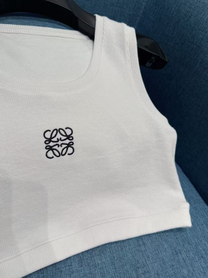 NIGO Loewe Women's Summer Solid Colour Logo Embroidery Short Tank Top #nigo76674