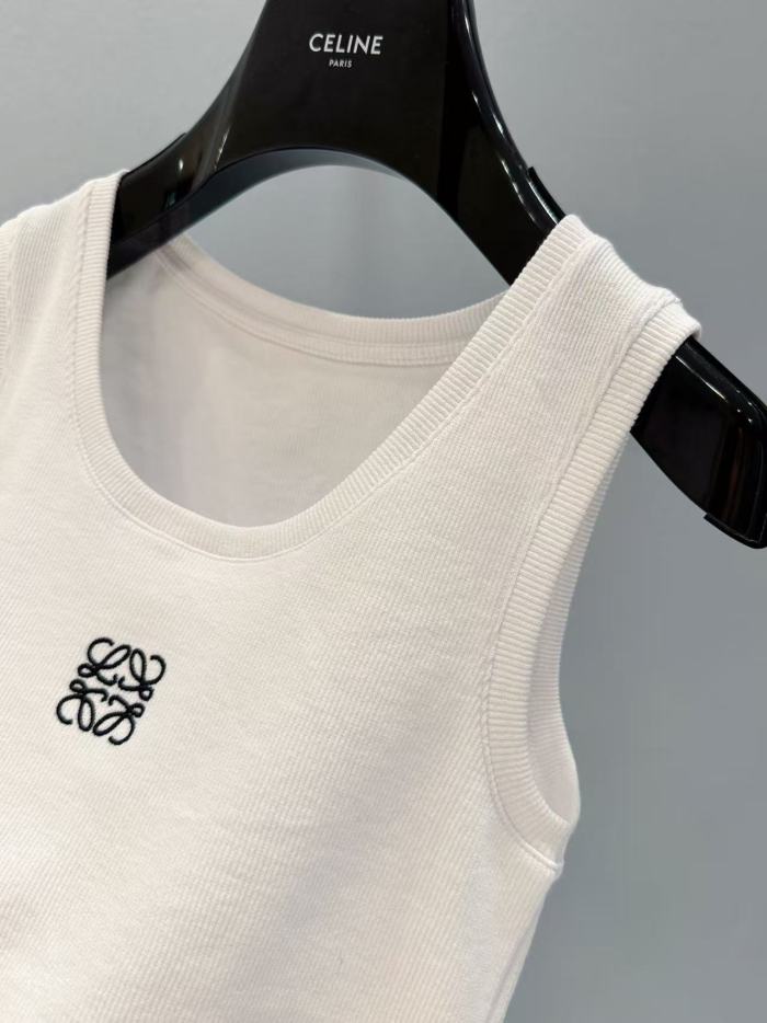 NIGO Loewe Women's Summer Solid Colour Logo Embroidery Short Tank Top #nigo76674